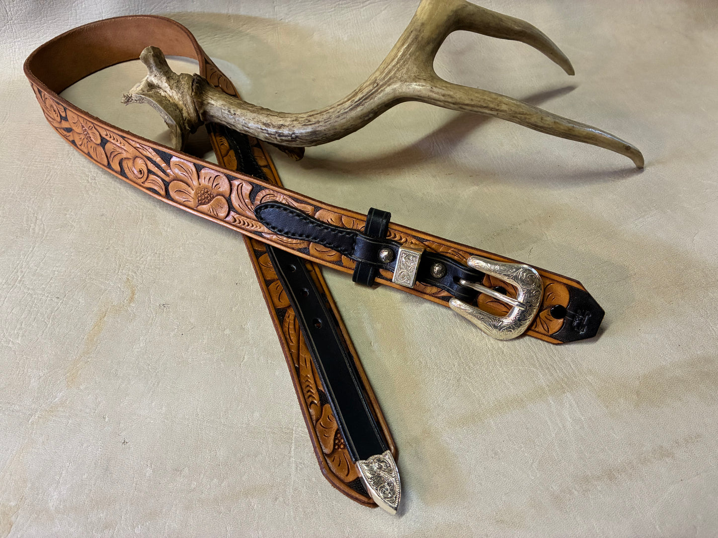 50's Style Ranger Style Western Flower Curving Belt オーダーメイド