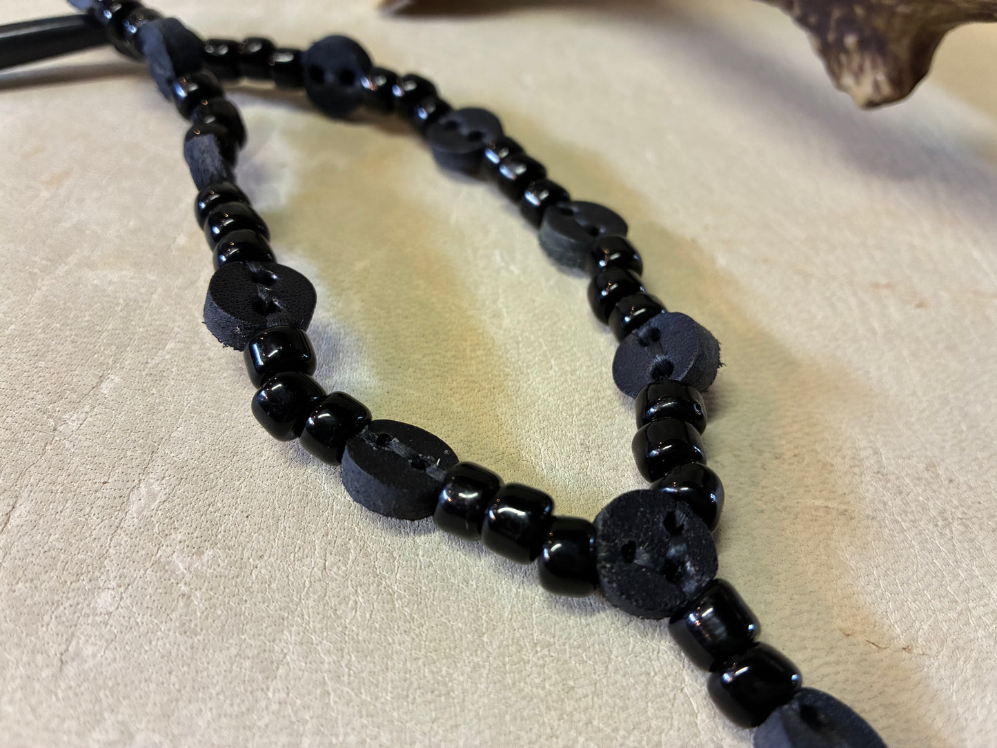 Black Cross Rosario Necklace