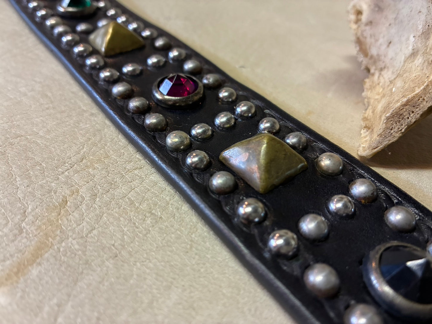 Double Pin Buckle Studded Belt