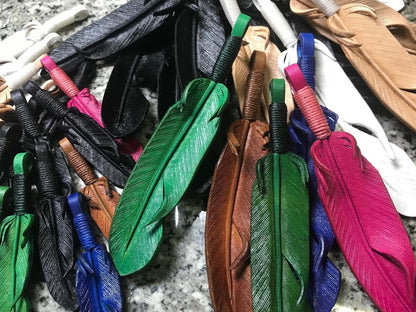 Leather Feather Necklace (Color)