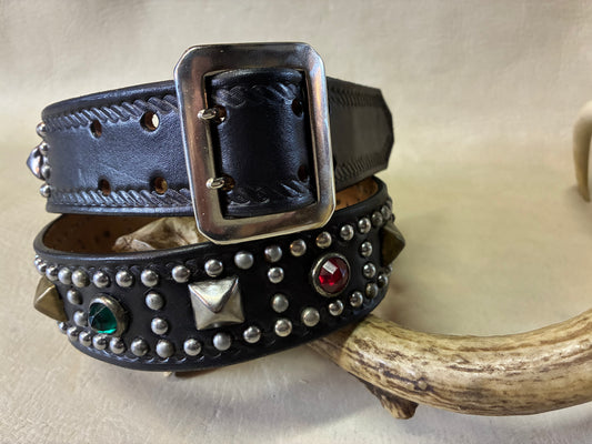 Double Pin Buckle Stud Belt