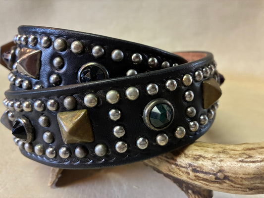 Double Pin Buckle Stud Belt