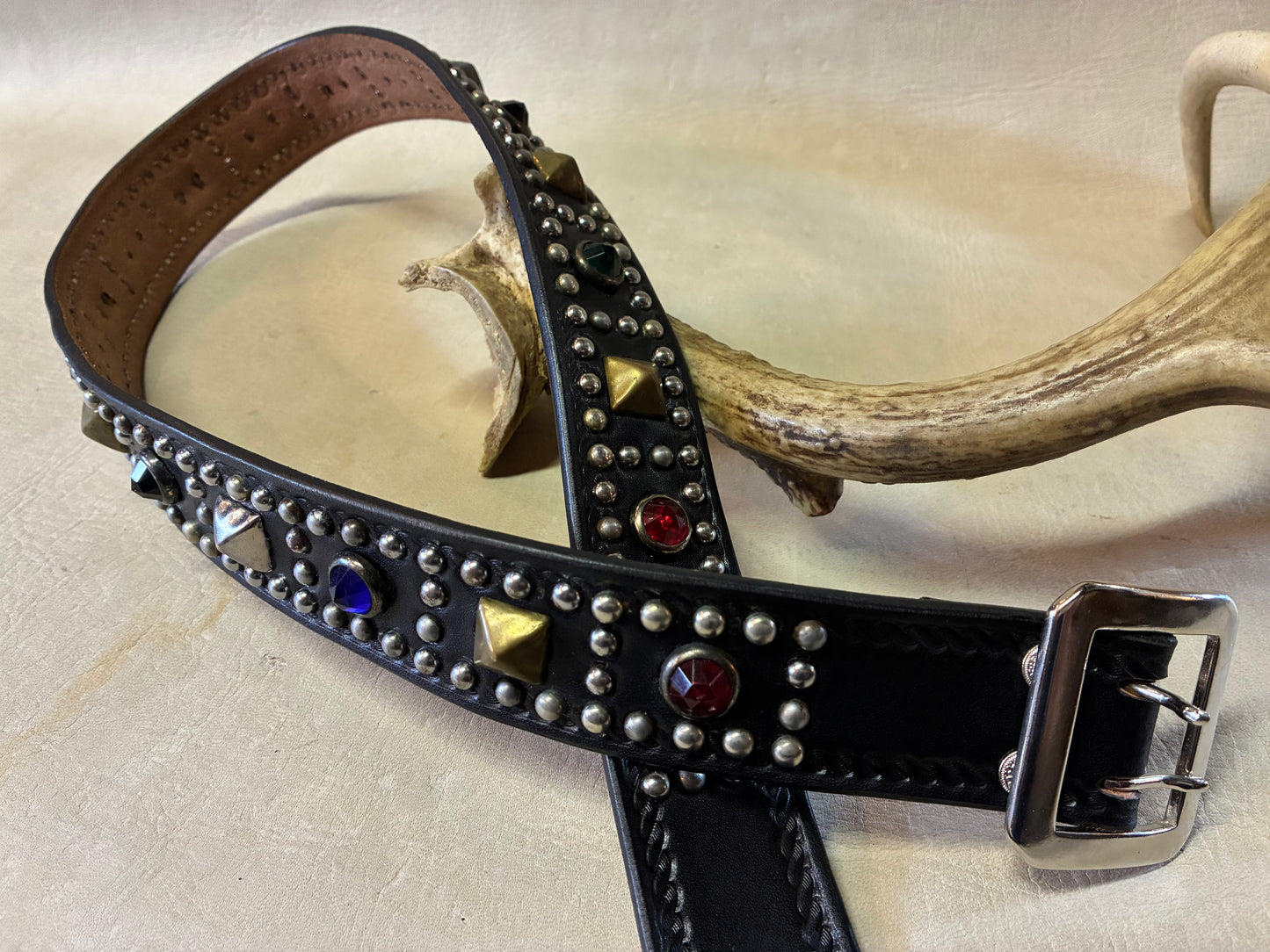 Double Pin Buckle Stud Belt