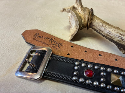 Double Pin Buckle Stud Belt