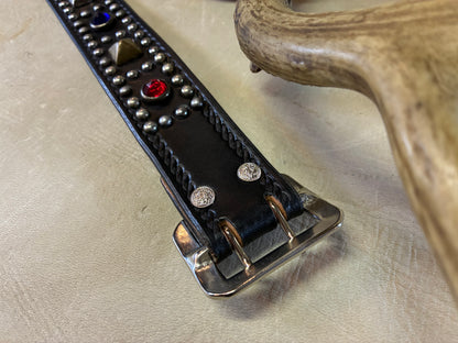Double Pin Buckle Stud Belt