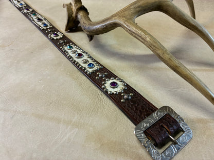 Native American Buckle Studded Belt