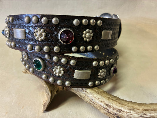 Native American Buckle Studded Belt