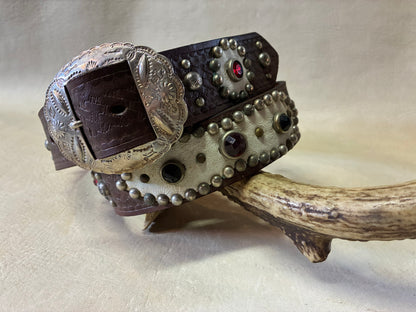 Native American Buckle Studded Belt