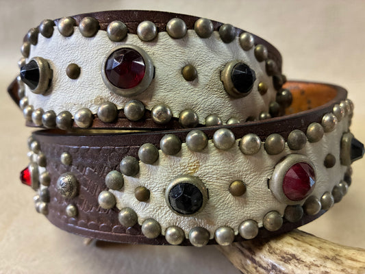 Native American Buckle Studded Belt