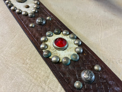 Native American Buckle Studded Belt