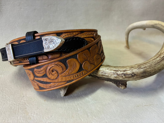 50's Style Ranger Style Western Flower Curving Belt オーダーメイド