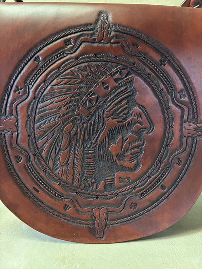 Native Indian Hand Carving Medicine Shoulder Bag