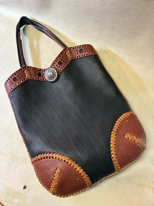 Hand Braiding Leather Tote Back