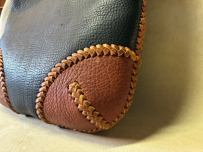 Hand Braiding Leather Tote Back