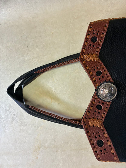 Hand Braiding Leather Tote Back