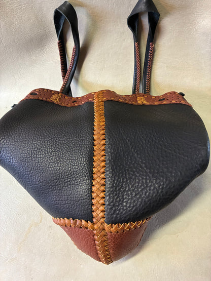 Hand Braiding Leather Tote Back