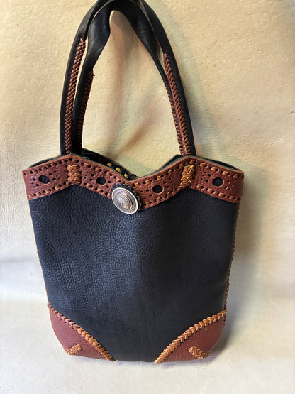 Hand Braiding Leather Tote Back