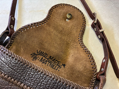Brown Buffalo Leather Braiding Shoulder