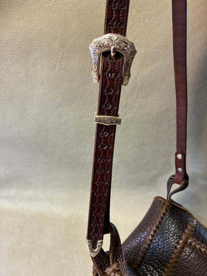 Brown Buffalo Leather Braiding Shoulder