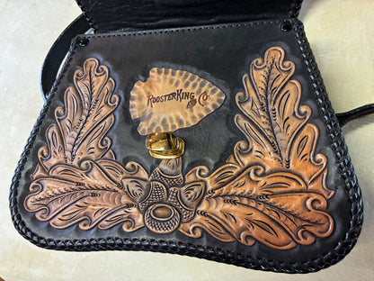 50's Style Leather Carving Handbag