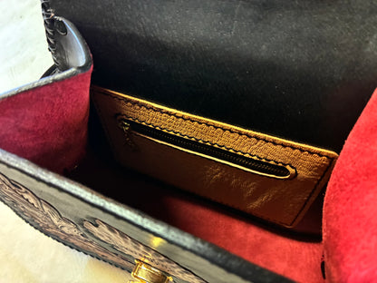 50's Style Leather Carving Handbag