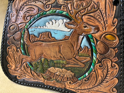 50's Style Leather Carving Handbag
