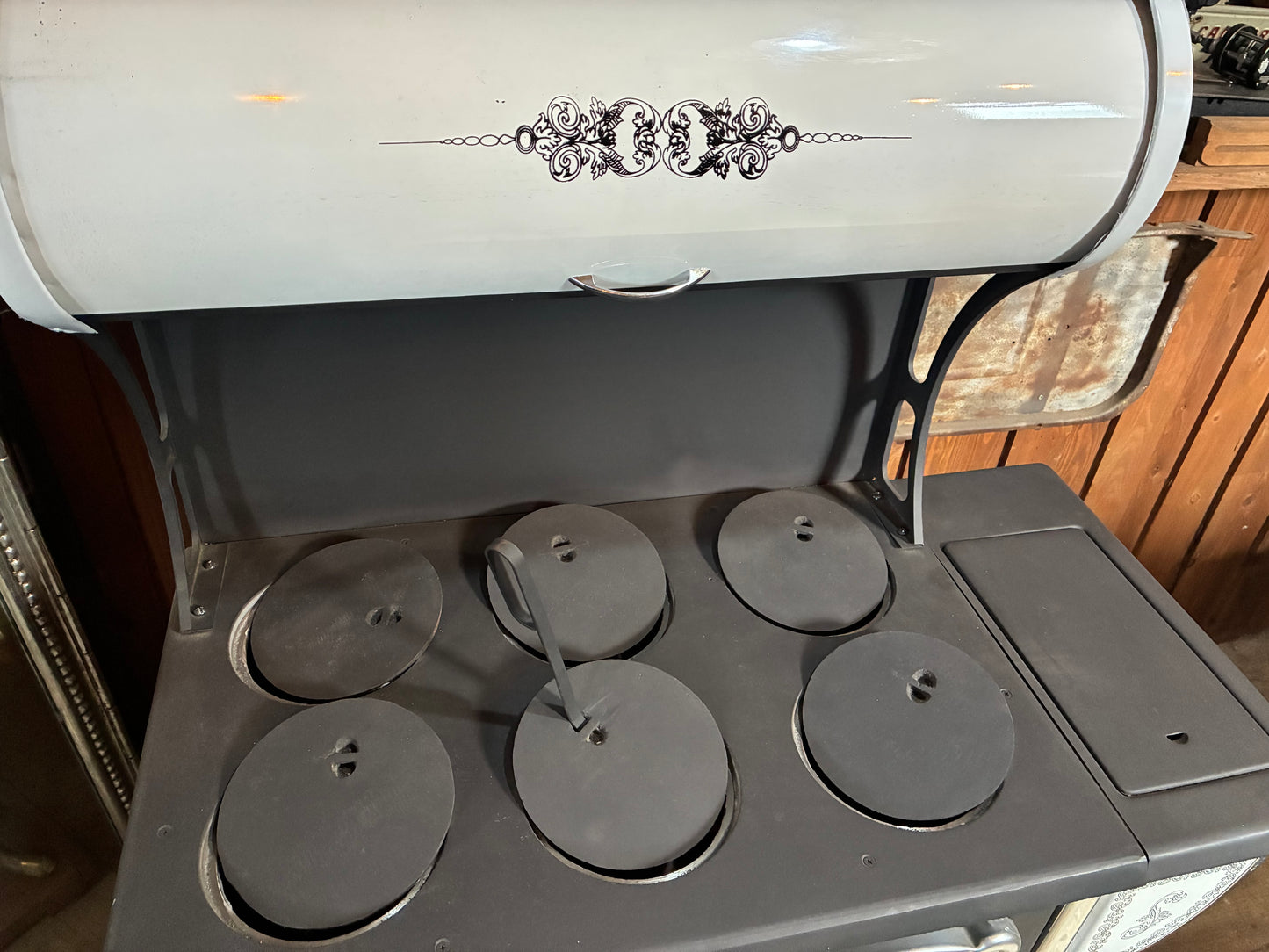 Cooking薪ストーブ 6つ穴タイプ湯煎ボックス付White
