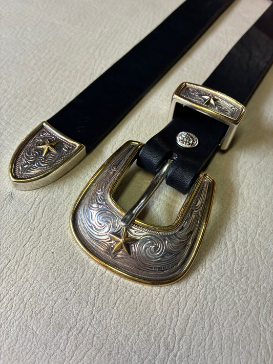 STAR ENGRAVED BUCKLE BELT